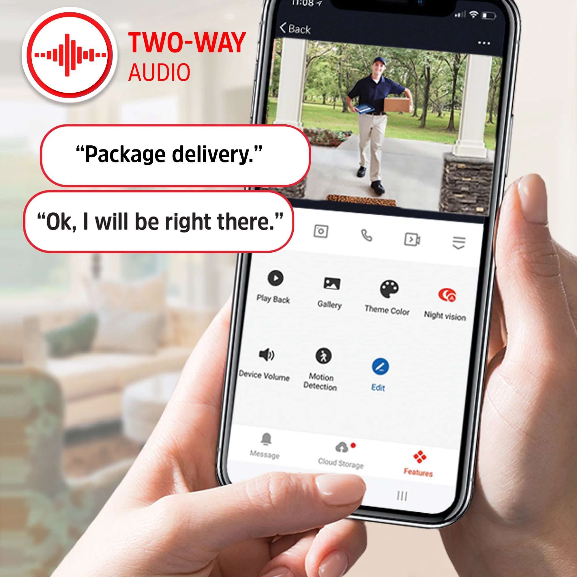Energizer Connect Smart 5GHz Wi-Fi 2K QHD Wired Video Doorbell with Wireless Chime in Black - Image 3