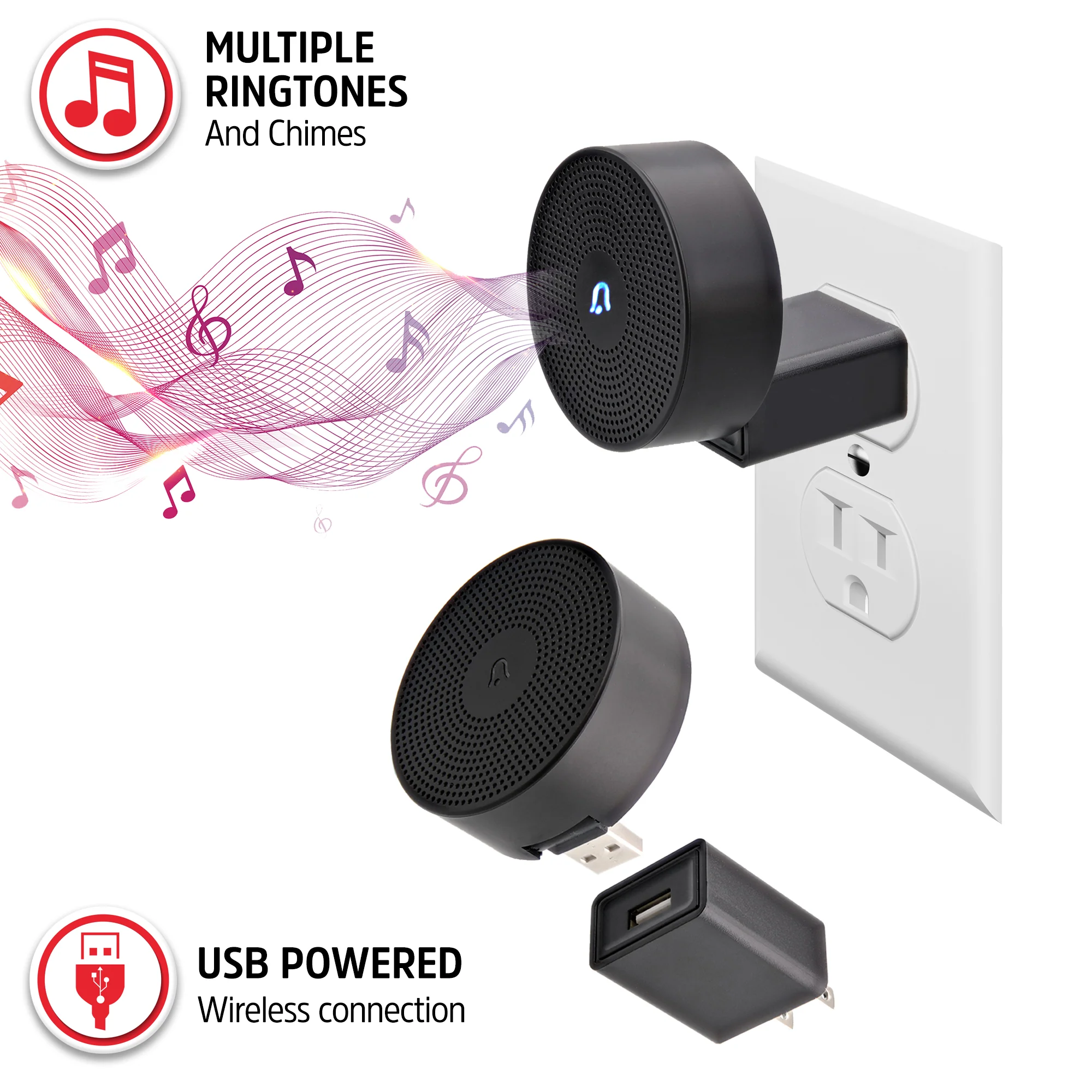 Energizer Connect Smart 5GHz Wi-Fi 2K QHD Wired Video Doorbell with Wireless Chime in Black - Image 5