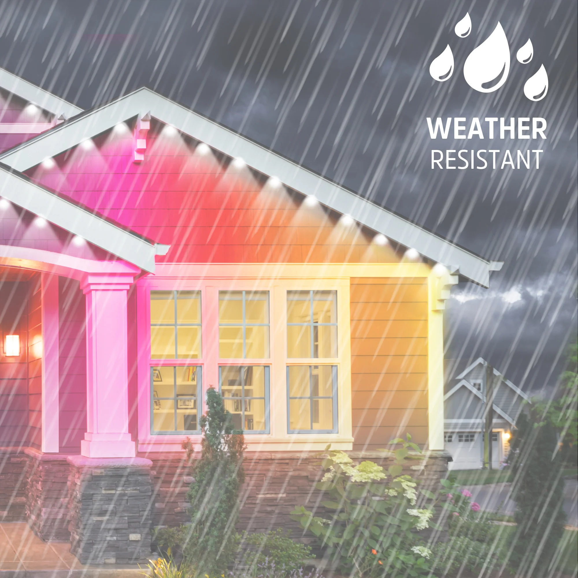 Smart 100 Ft. Outdoor Multicolor Permanent Eaves String Lights - Image 5