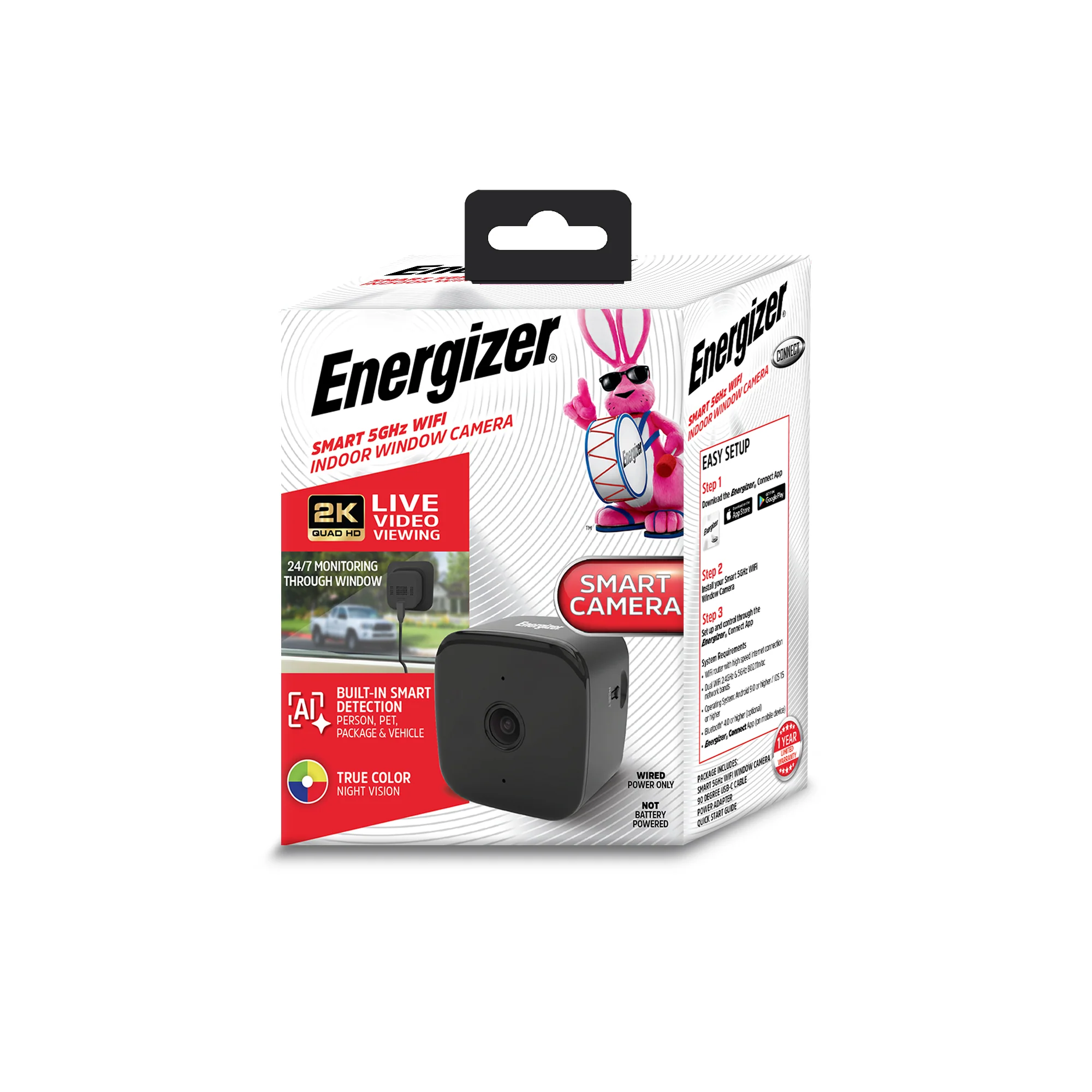 Energizer Smart 2K WiFi Indoor Window Camera – AI Detection & Color Night Vision - Image 7