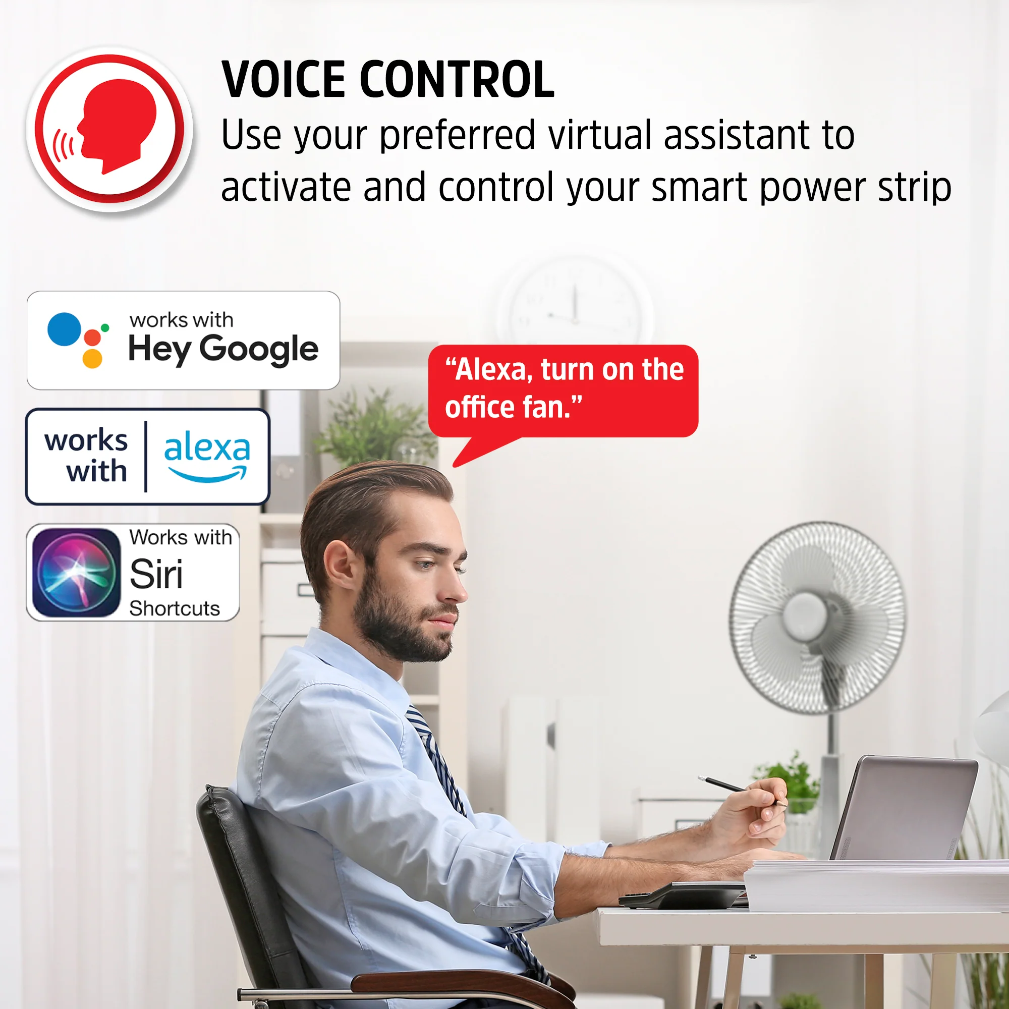 Smart 3 Outlet Surge Protector Power Strip - Image 4