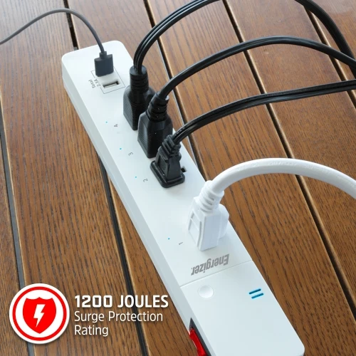 Smart 4 Outlet Surge Protector Power Strip with 2 USB-A Ports - Image 7