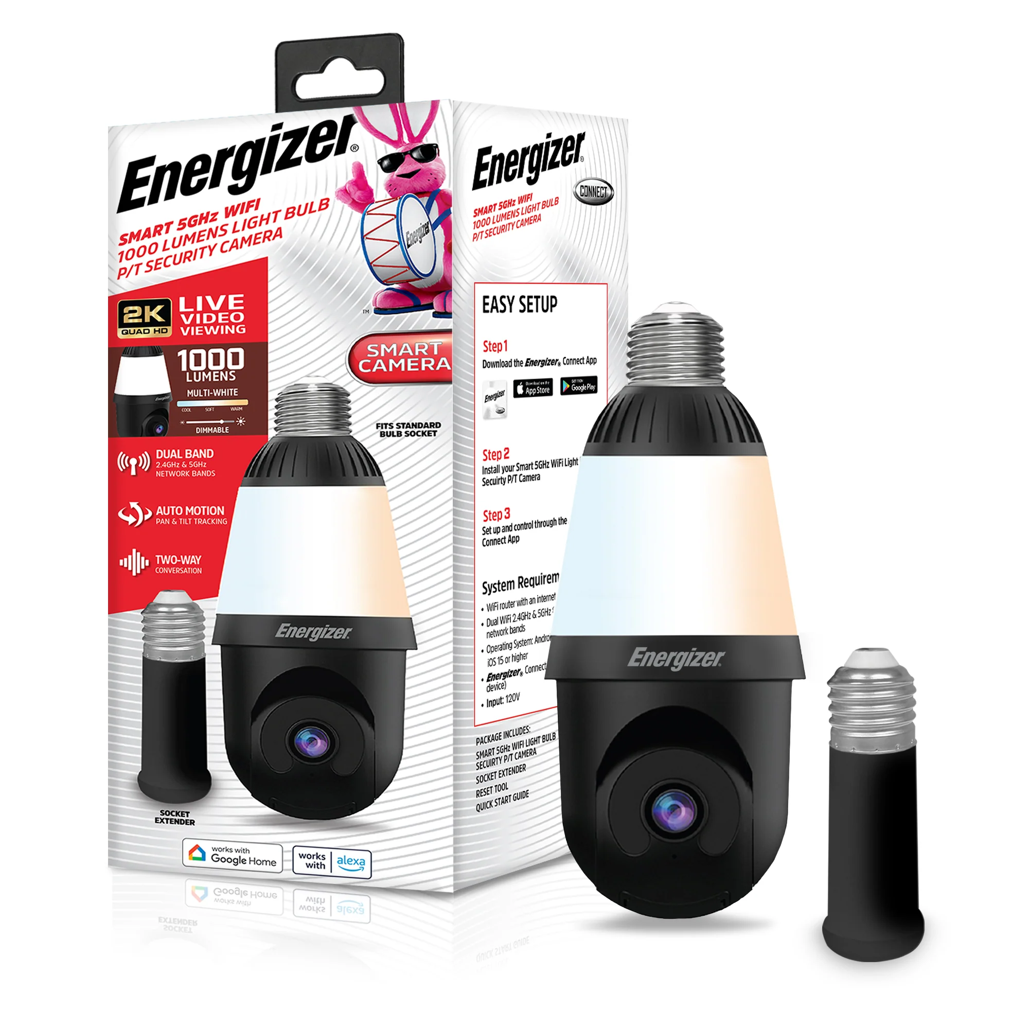 Smart 5GHz 2K Pan and Tilt Camera w/ multi-white 1000 Lumen Lightbulb - Image 11