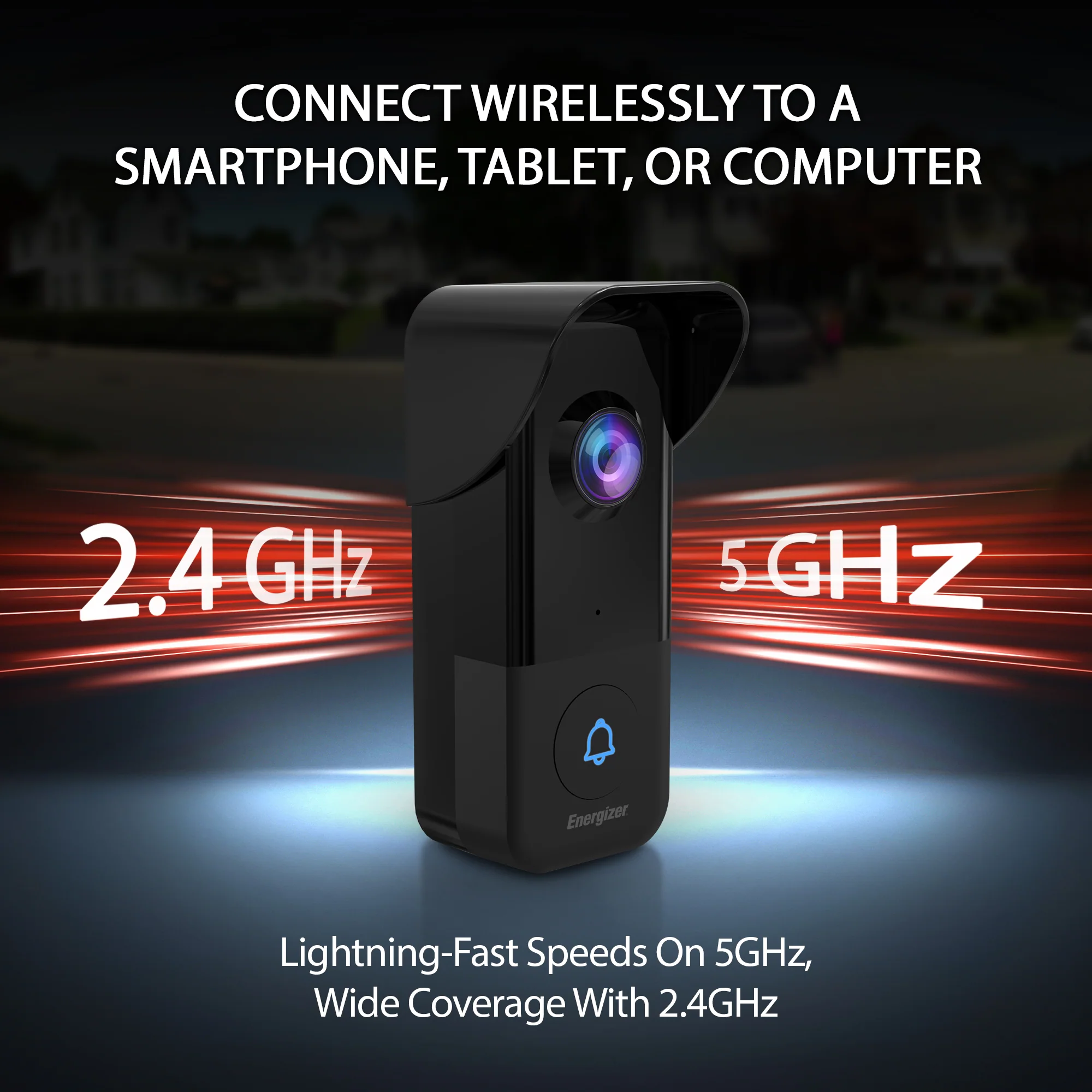 Smart 5GHz Wi-Fi 2K QHD Wired Video Doorbell with True Color Night Vision and Wireless Chime in Black - Image 4