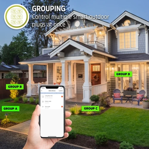 Smart Wi-Fi Outdoor Plug, Water-Resistant, 2 Individually Controlled Outlets - Image 5