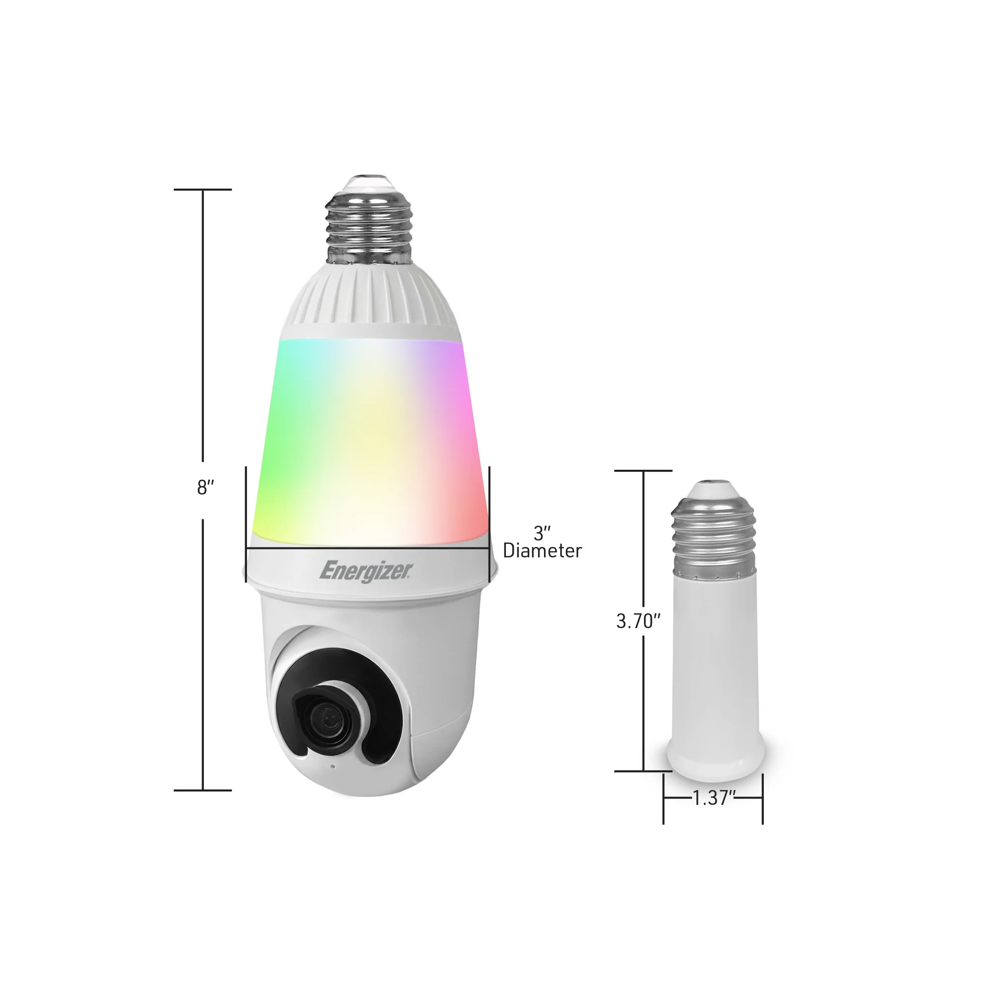 Smart 5GHz 2K Quad HD WiFi 1000 Lumens Light Bulb P/T Security Camera - Image 9