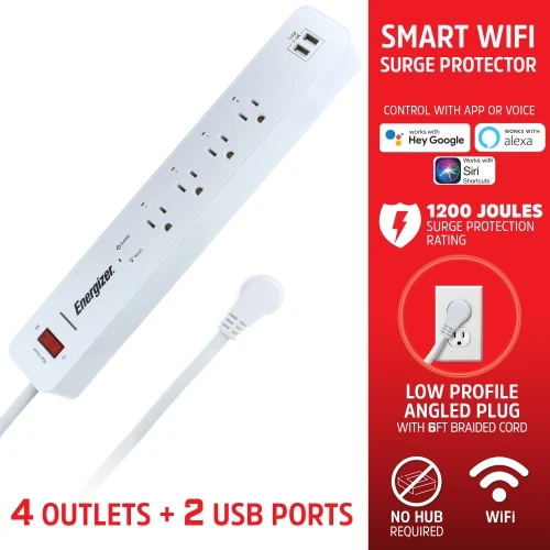 Smart WiFi Surge Protector with 4 AC Ports, 2 USB Ports - Image 3