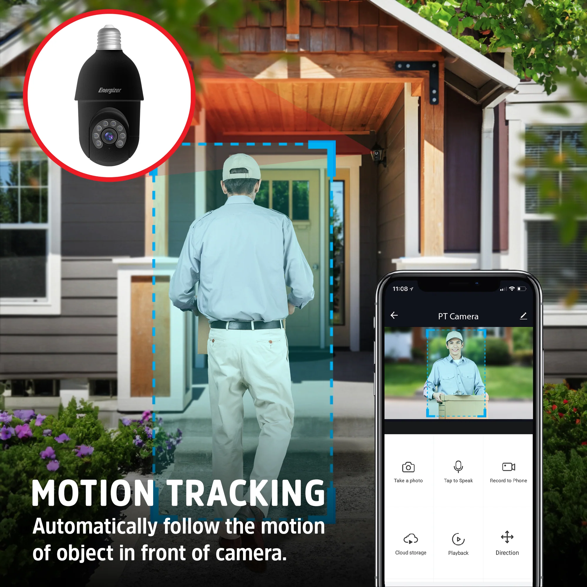 Smart 5GHz 2K Indoor/Outdoor Socket P/T Security Camera with LED Spotlight - Image 4